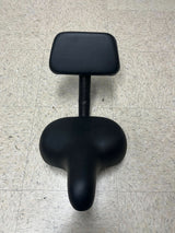 Comfort Bike Saddle Seat with Backrest (Deluxe) (Blemished) featuring a padded seat and supportive backrest, suitable for cruisers, trikes, or stationary bikes. Upholstered in vinyl with a standard 7/8 seat post.