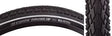 Close-up of the 26x1.75 Reflective Kwick Drumlin Sport KS Bicycle Tire, highlighting its thick tread, square profile, deep siping, and textured burly shoulder lugs, designed for versatile terrain.