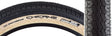 26x3.5 Black/Tan Chicane Bicycle Tire, close-up of semi-smooth tread and fast rolling profile, classic car inspired design with tan skin wall for a custom ride look.