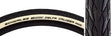 Close-up of a 26x1-3/8 Black/White Delta Cruiser Active Twin KG Bicycle Tire, showcasing its tread pattern and robust construction with K-Guard puncture protection and additional rubber coating on the side.