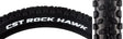 27.5x2.4 Rock Hawk Wire Bicycle Tire with aggressive tread pattern and large, well-spaced lugs, designed for optimal mud shedding on mountain bike trails.