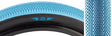 Close-up of the 27.5x3.0 Light Blue Speedster Bicycle Tire, showcasing its tread designed for high performance on hard pack or paved terrain, ideal for BMX racing, dirt jumps, and urban shredding.
