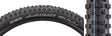 29x2.6 Hans Dampf Evo SS Bicycle Tire close-up, showcasing staggered center knobs, angled shoulders, and large aggressive corner knobs designed for optimal performance on various terrains and conditions.