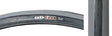 700x23 Black/Gray Czar Bicycle Tire featuring red and white text, a logo, and grooved lateral tread for traction with a smooth center.
