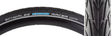Close-up of the 700x30 Reflective Marathon Racer Performance Lite RaceGuard Bicycle Tire, showcasing its tread pattern and reflective sidewall striping designed for enhanced visibility and durability.