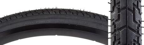 Close-up of the 700x35 Hybrid CST979 Bicycle Tire showcasing its fast-rolling hybrid tread with water-evacuating siping and textured knobs, ideal for commuting.