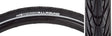 Close-up of the 700x38 Reflective Sensamo Allaround Bicycle Tire, showcasing its grooved-slick tread design, moderate extended side tread for sidewall protection, and reflective sidewall for enhanced night visibility.