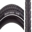 700x38 Reflective Kwick Drumlin Sport KS+ Bicycle Tire, featuring close-up of thick tread with deep siping, textured burly shoulder lugs, and reflective sidewall striping for low light visibility.