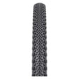 Close-up of the 700x40 Black/Tan Raddler TCS Light Fast Rolling Bicycle Tire, highlighting its tread pattern with tall center and outer knobs designed for gravel and loose terrain.
