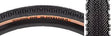Close-up of 700x50 Black/Tan Venture TCS Bicycle Tire showcasing intricate tread design for traction on various terrains, including intermediate ridges and outer knobs for cornering confidence and sidewall protection.