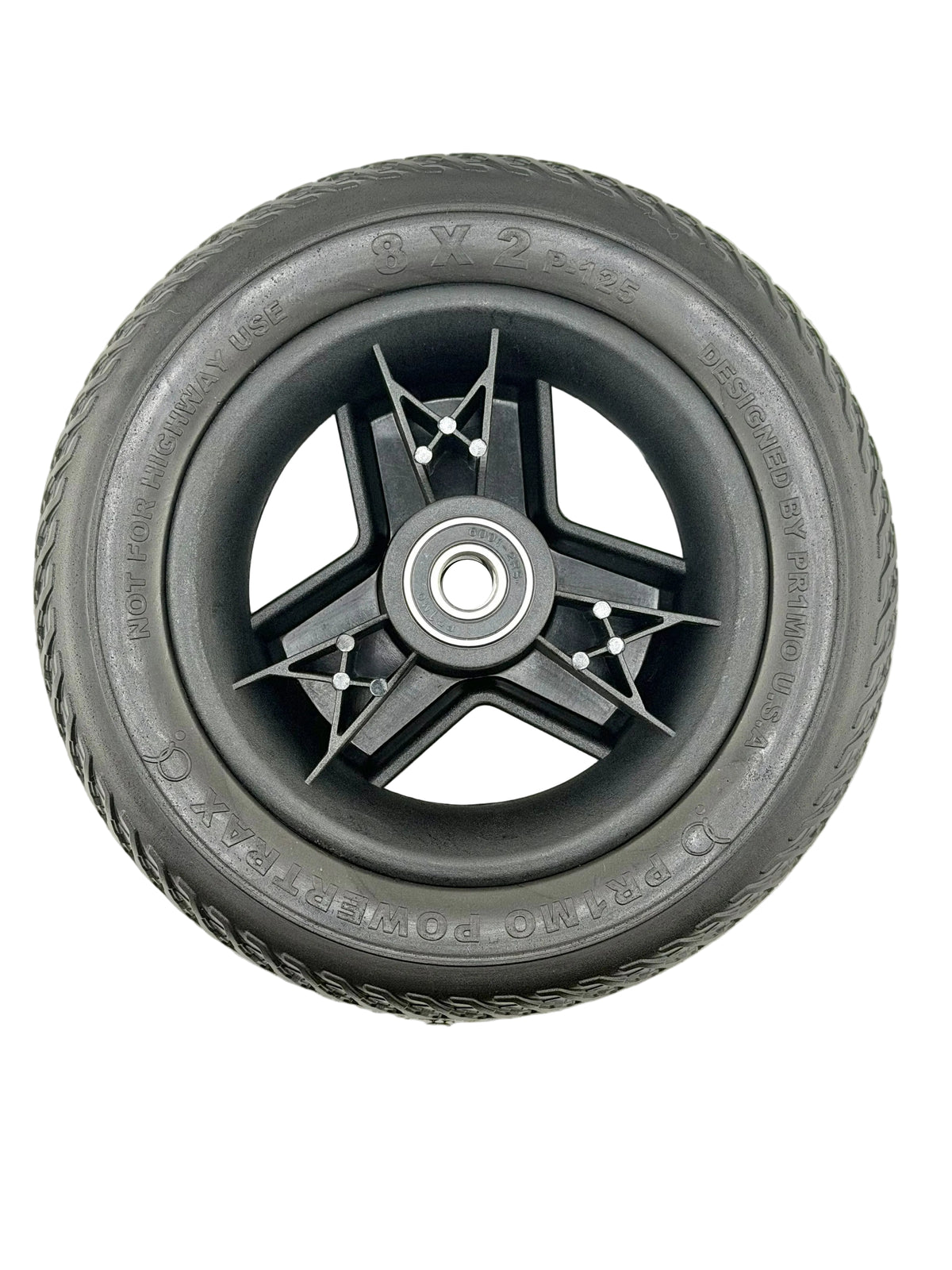 DGN2102158 front wheel assembly for the Pride Go-Go Endurance AL+, alternate view