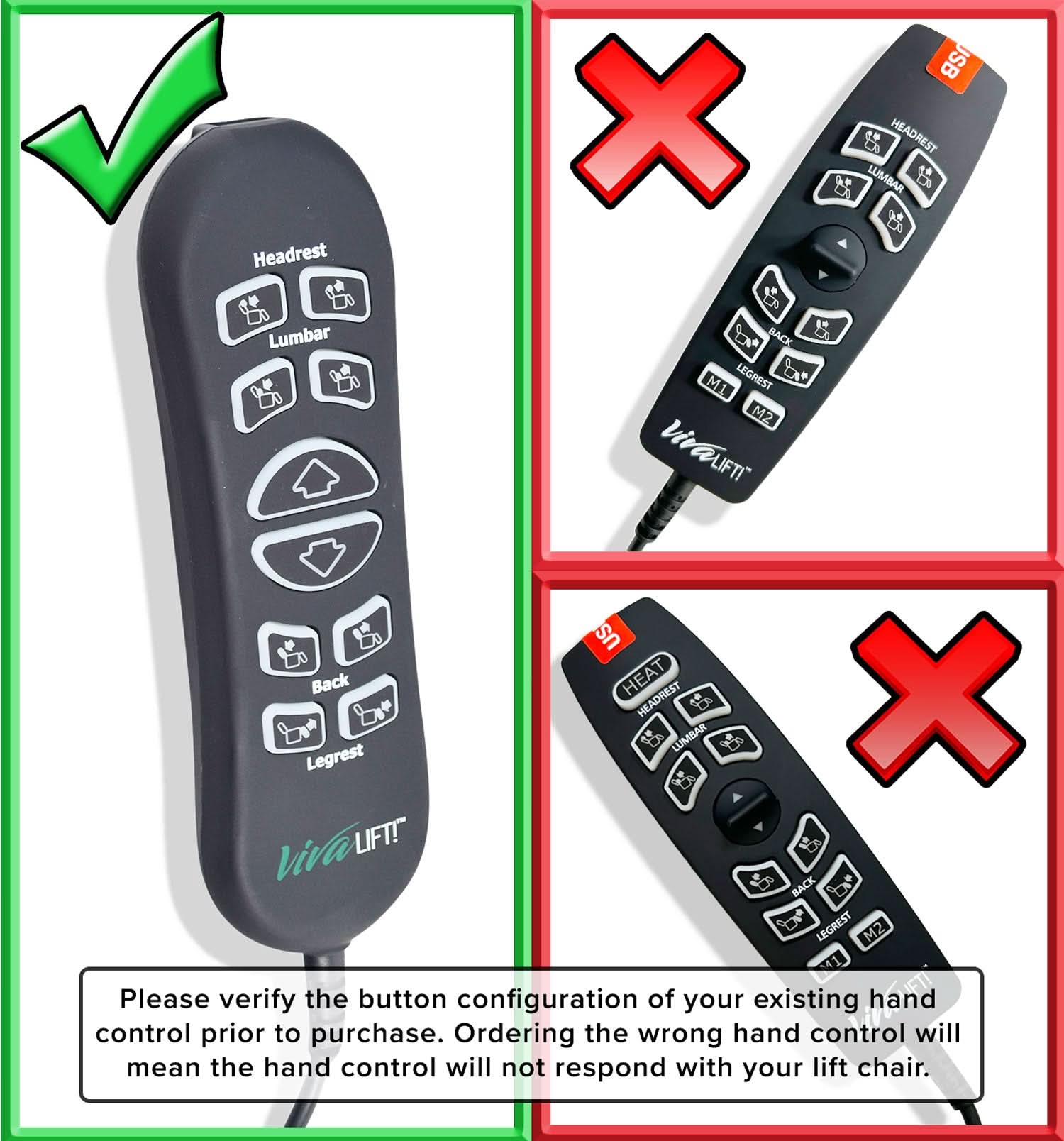 10-Button or 12-Button 5-Pin Hand Control for Pride VivaLift Standard and (Early) Version 2 Lift Chairs (10 Button: CTL1707190/12 Button: CTL2104324)