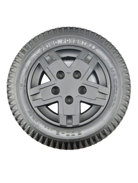 14" x 3" Flat-Free Drive Wheel Assembly for the Quantum Edge 3 Stretto, front view