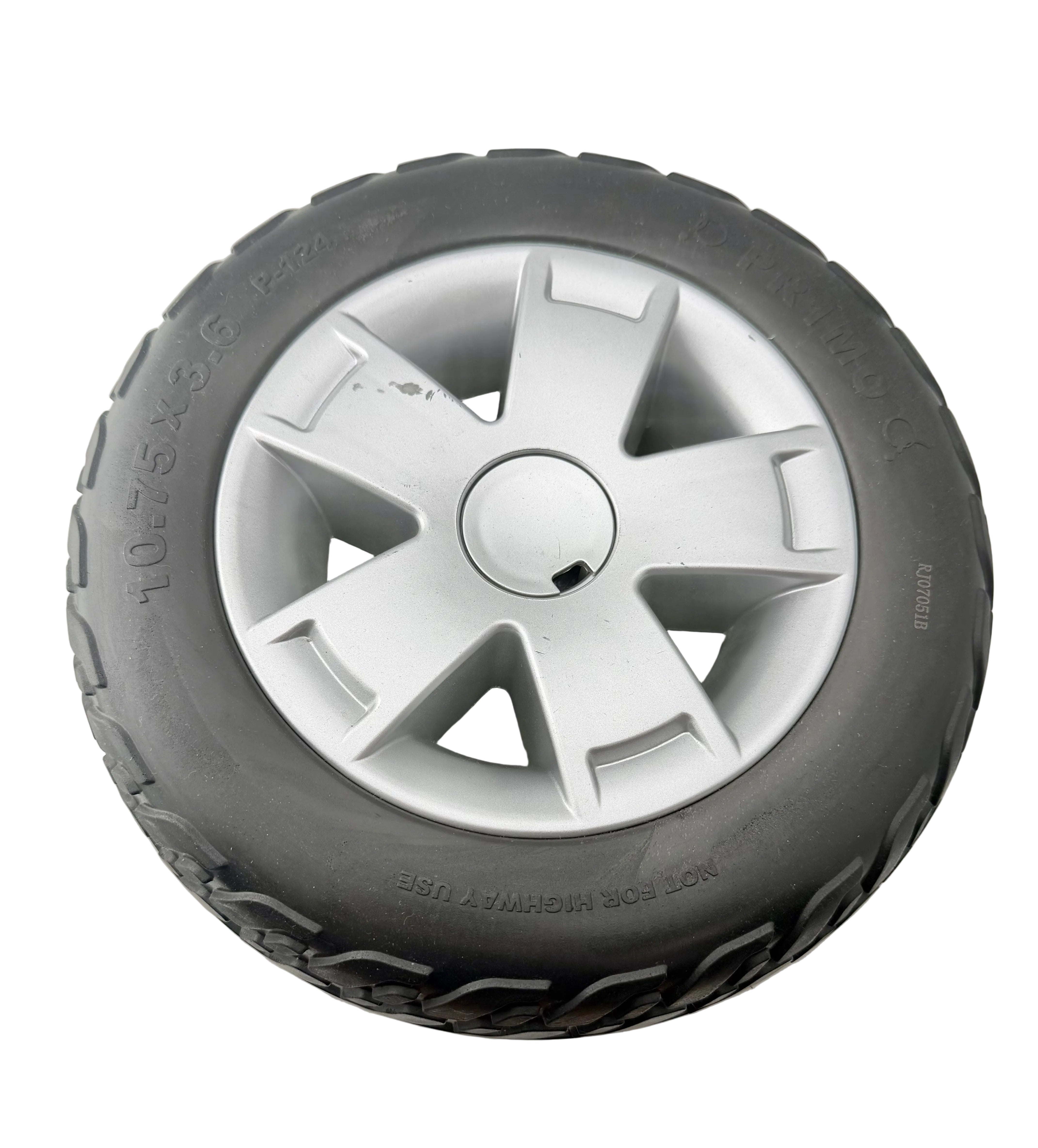 Rear Wheel Assembly with Black Flat-Free Tire for Pride Victory 10, Victory ES 10, & Victory Sport (BLEMISHED)