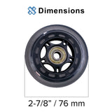 72mm Front Anti-Tip Wheel Assembly with Bearings for Jazzy & Pride Scooters & Power Chairs (Set of 2)