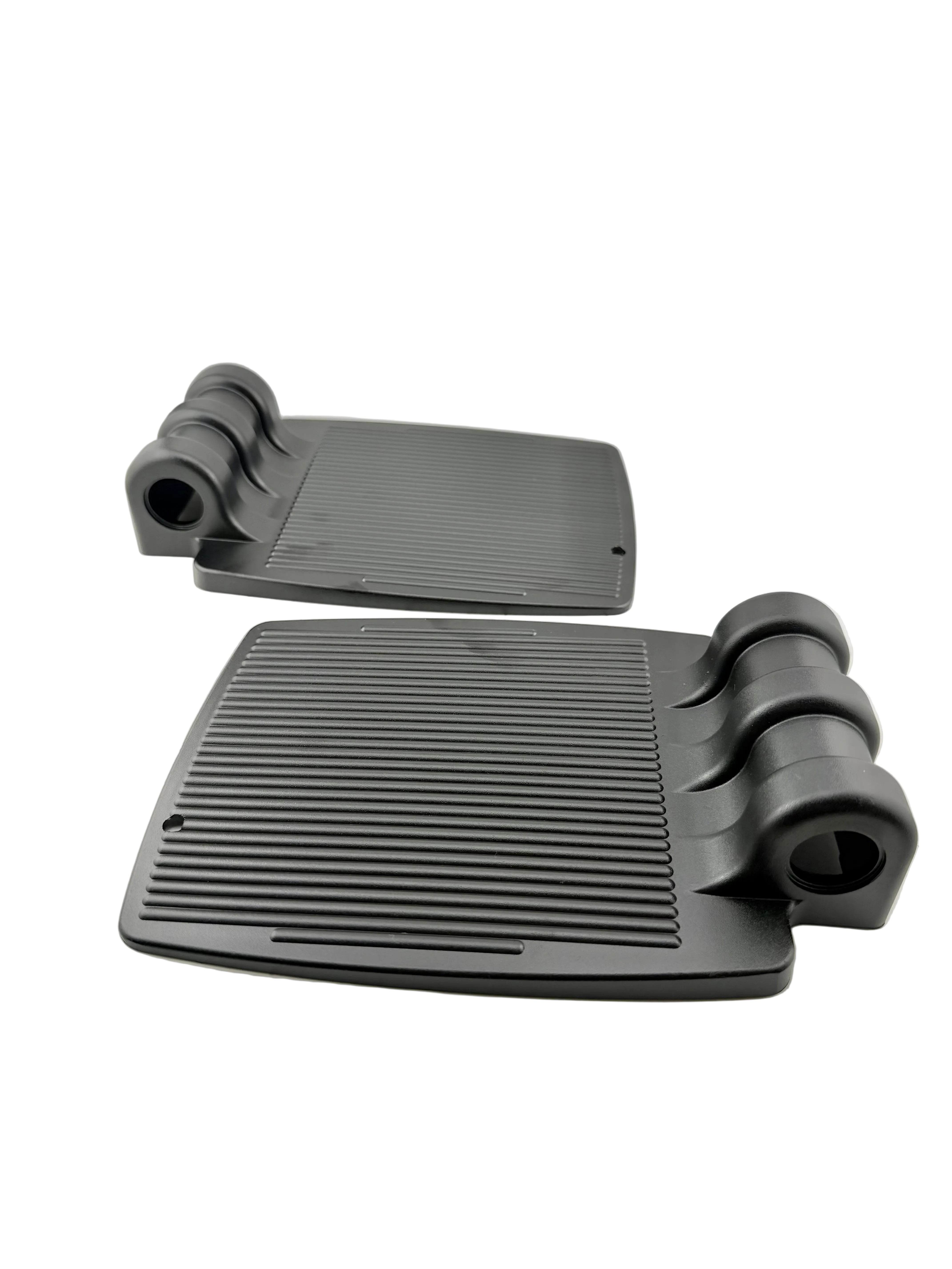Universal Black Metal Footplates for Wheelchairs with 7/8" Tubing (Left & Right / Set of 2)