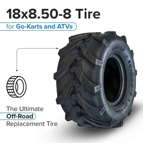 18x8.50-8 Tire with QD148 V-Tread