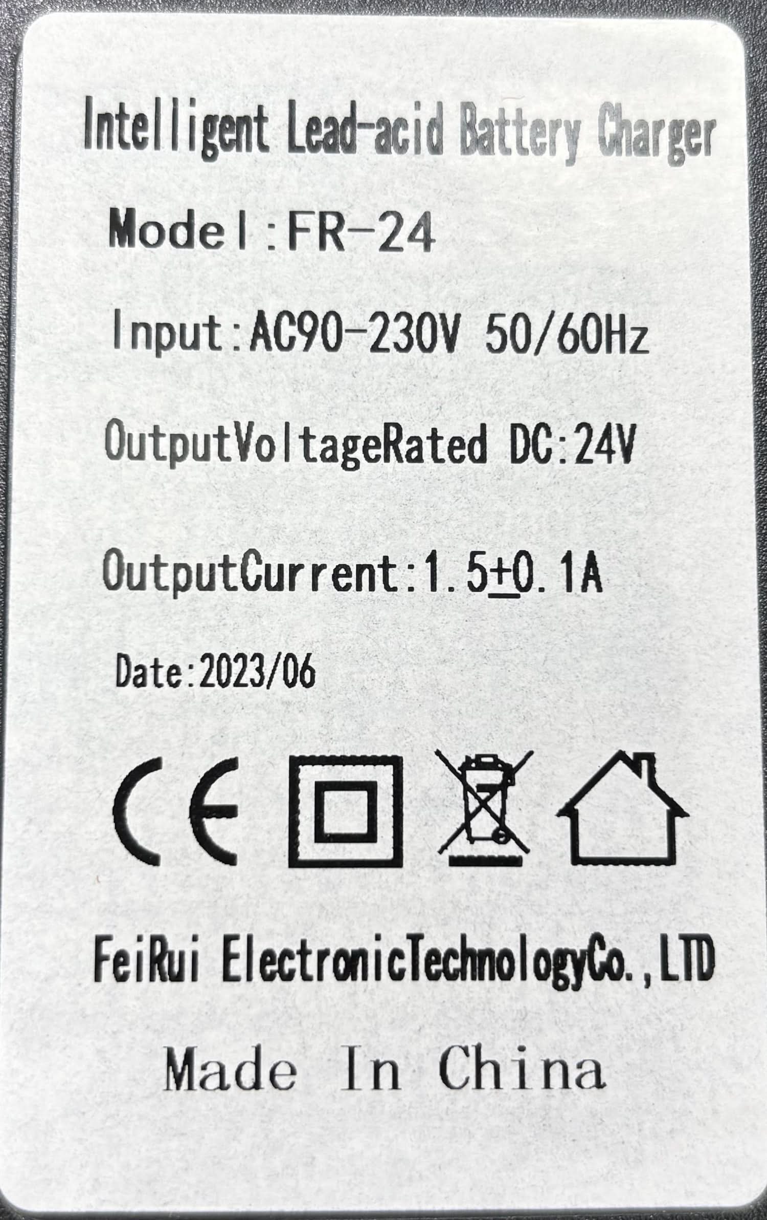 24 Volt 1.5 Amp 2.5mm ID Coaxial Battery Charger