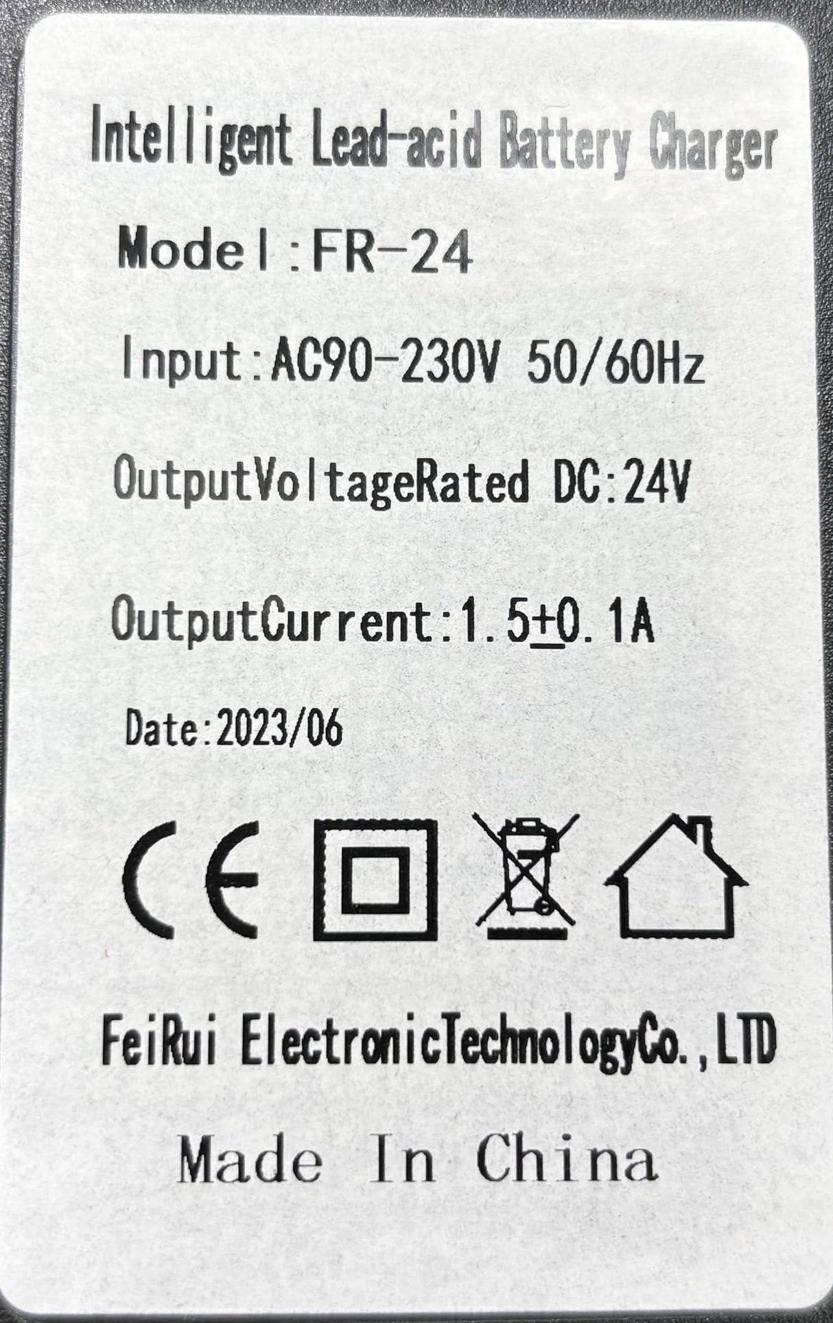 24 Volt 1.5 Amp 2.5mm ID Coaxial Battery Charger