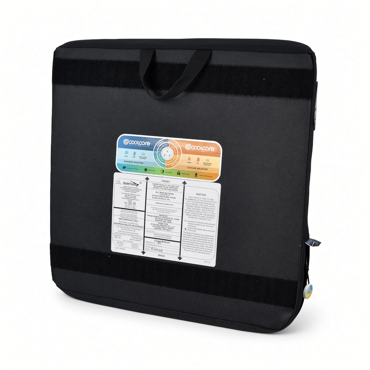 SPP Quantum power seat cushion cover only bottom view, showing the product label.