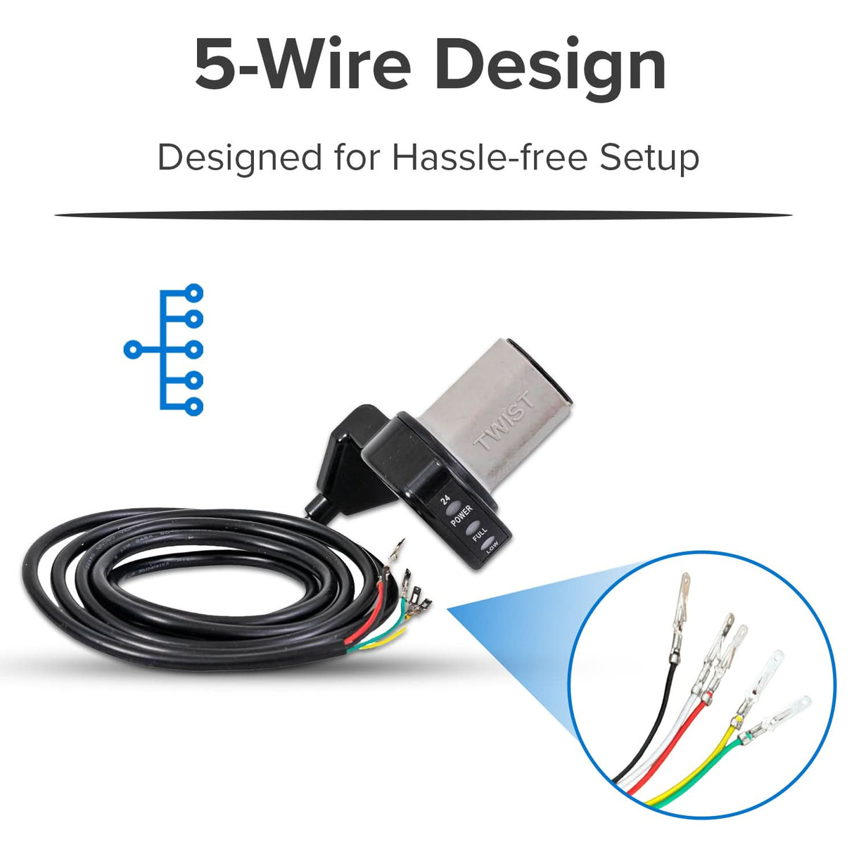 Razor Variable Speed 5-Wire Twist Grip Throttle for Razor iMod, All Versions