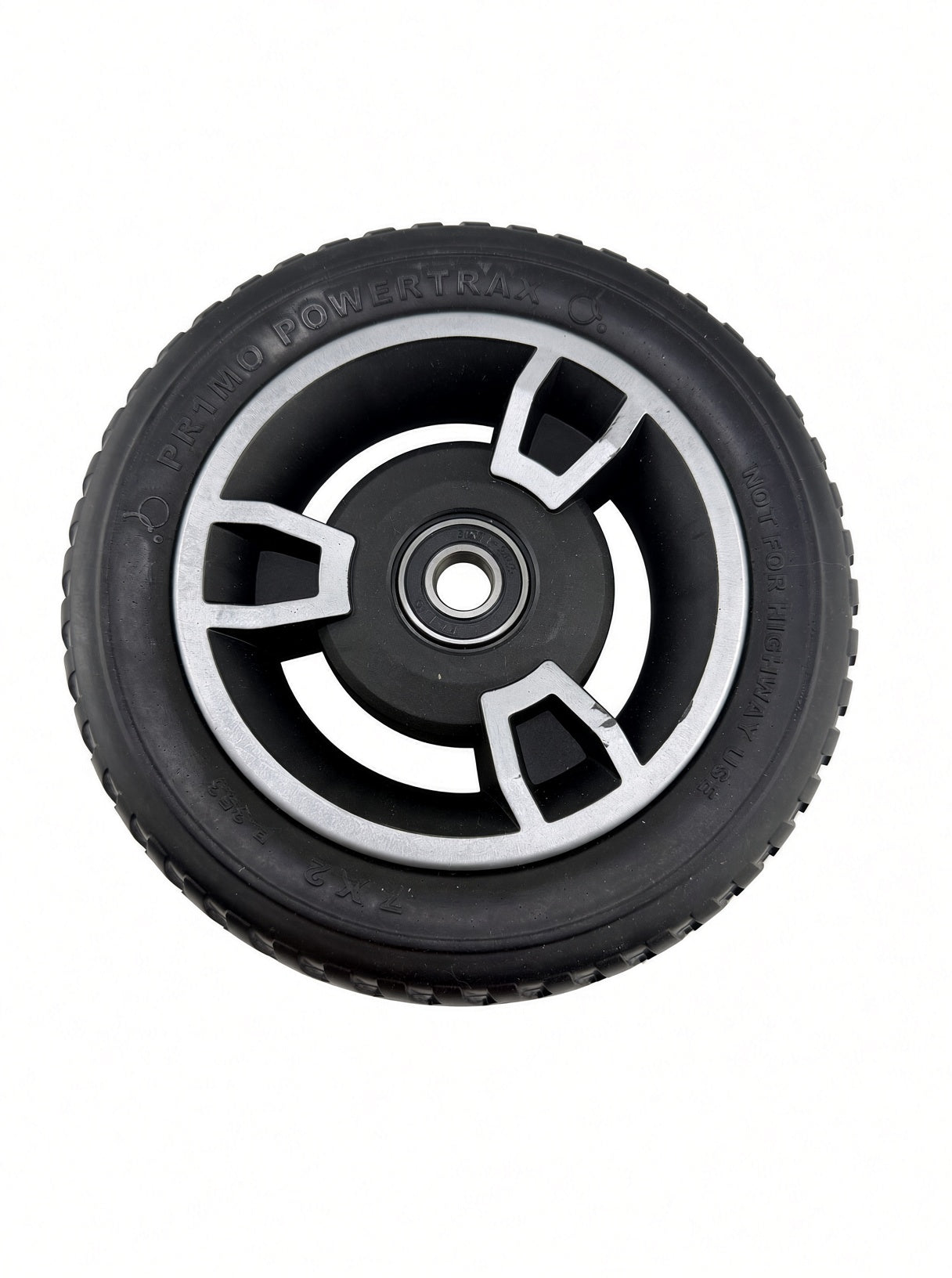 7"x2" Solid Front Wheel Assembly for Jazzy Zero Turn & Pride Zero Turn 8 Scooters (Blemished)