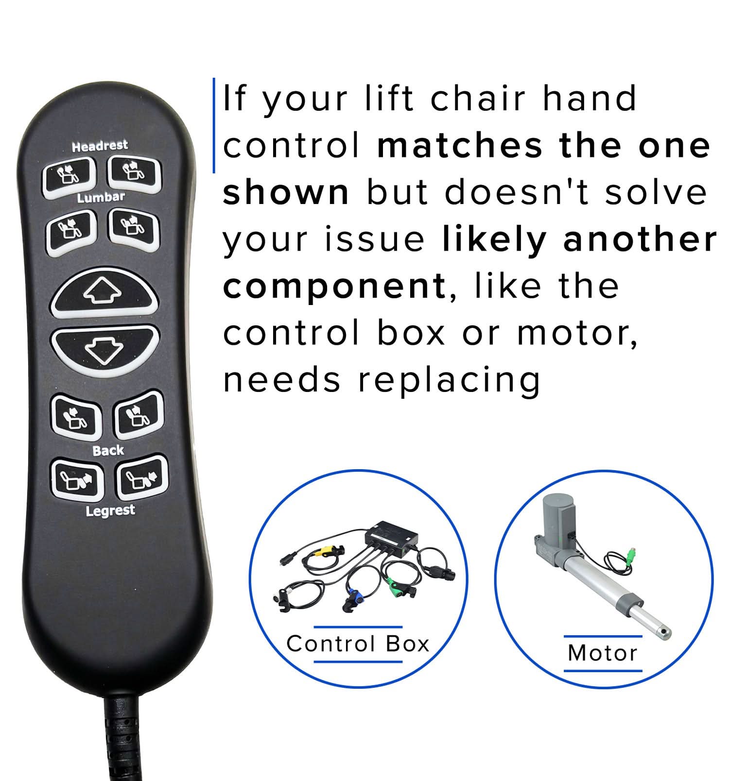 Hand Control for the Mega Motion MM3702 Lift Chair (CTL1804039)