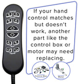 10-Button Hand Control for the Jackson/Catnapper Warner Lift Chair (CTL1707190) or Flexsteel Jenkins Lift Chair