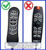 10-Button Hand Control for the Jackson/Catnapper Warner Lift Chair (CTL1707190) or Flexsteel Jenkins Lift Chair
