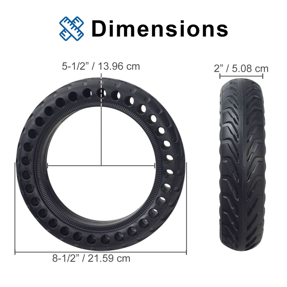8.5" x 2" Solid Honeycomb Tire for the Xiaomi Mi M365 Electric Scooter (Multiple Options)
