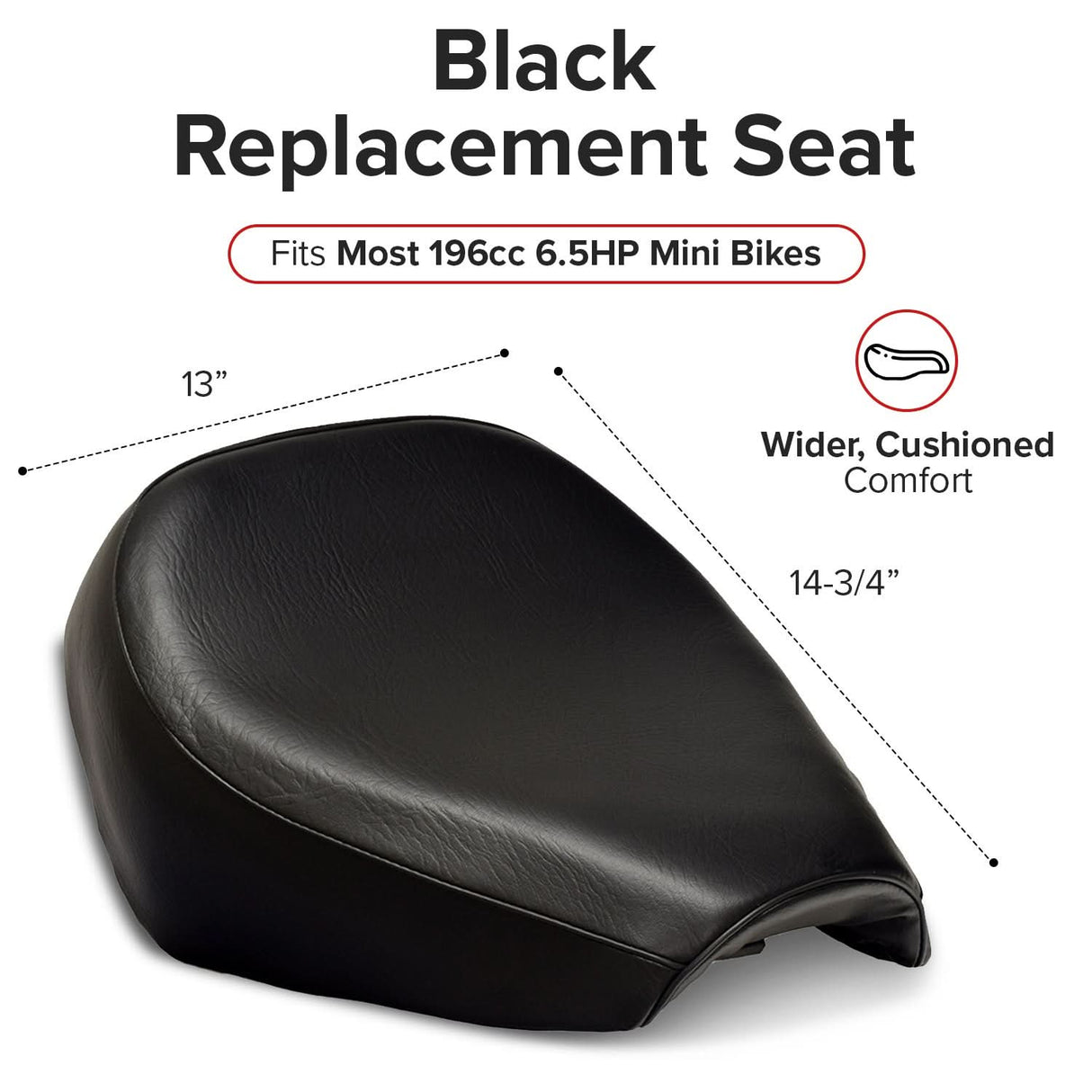 Black Seat for Baja Mini Bike MB165 & MB200 (Baja Heat, Mini Baja, Baja Warrior)
