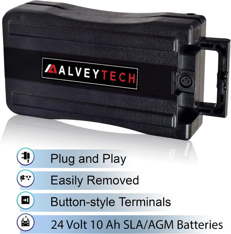 AlveyTech 24 Volt Rack Mount Battery Pack for Currie Electric Bikes