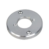 Velocity Stack without Choke Plate, shown as a circular metal object with evenly spaced holes, resembling an auto part.