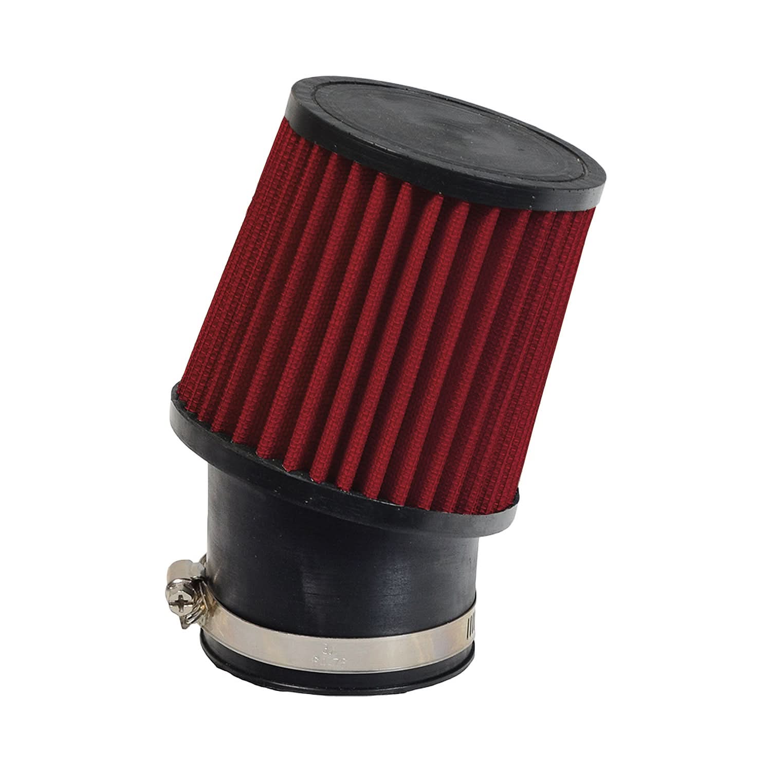Close-up of the High Performance Air Filter Intake Kit for the Realtree RT200 212cc Mini Bike, featuring a cylindrical filter designed to enhance engine performance by providing clean, dust-free air to the carburetor.