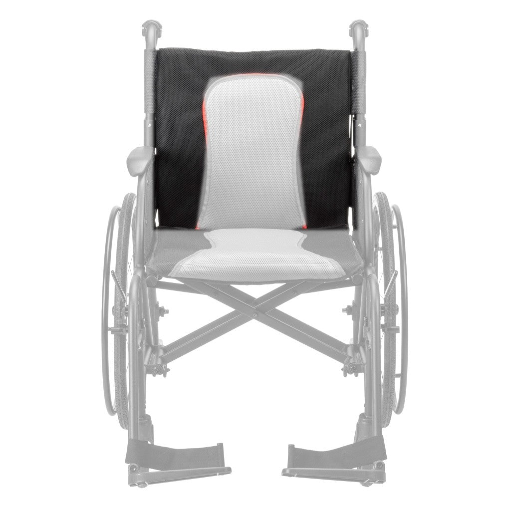 AEROFLY-07-18 / AEROFLY-07-20 back upholstery shown in color on the Drive Medical AeroFly Ultra-Lite Wheelchair, rest of the wheelchair greyed out