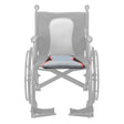 AeroFly seat cushion (orange trim shown) in color on the Drive Medical AeroFly Ultra-Lite Wheelchair, rest of the wheelchair greyed out