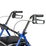 Aluminum Rollator Rolling Walker with Fold Up and Removable Back Support and Padded Seat