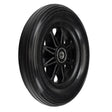 Anti-Tip Wheel Assembly for the Jazzy Select HD, featuring a black wheel with a black rim and bearings installed, designed to provide added stability and security for the power chair operator.