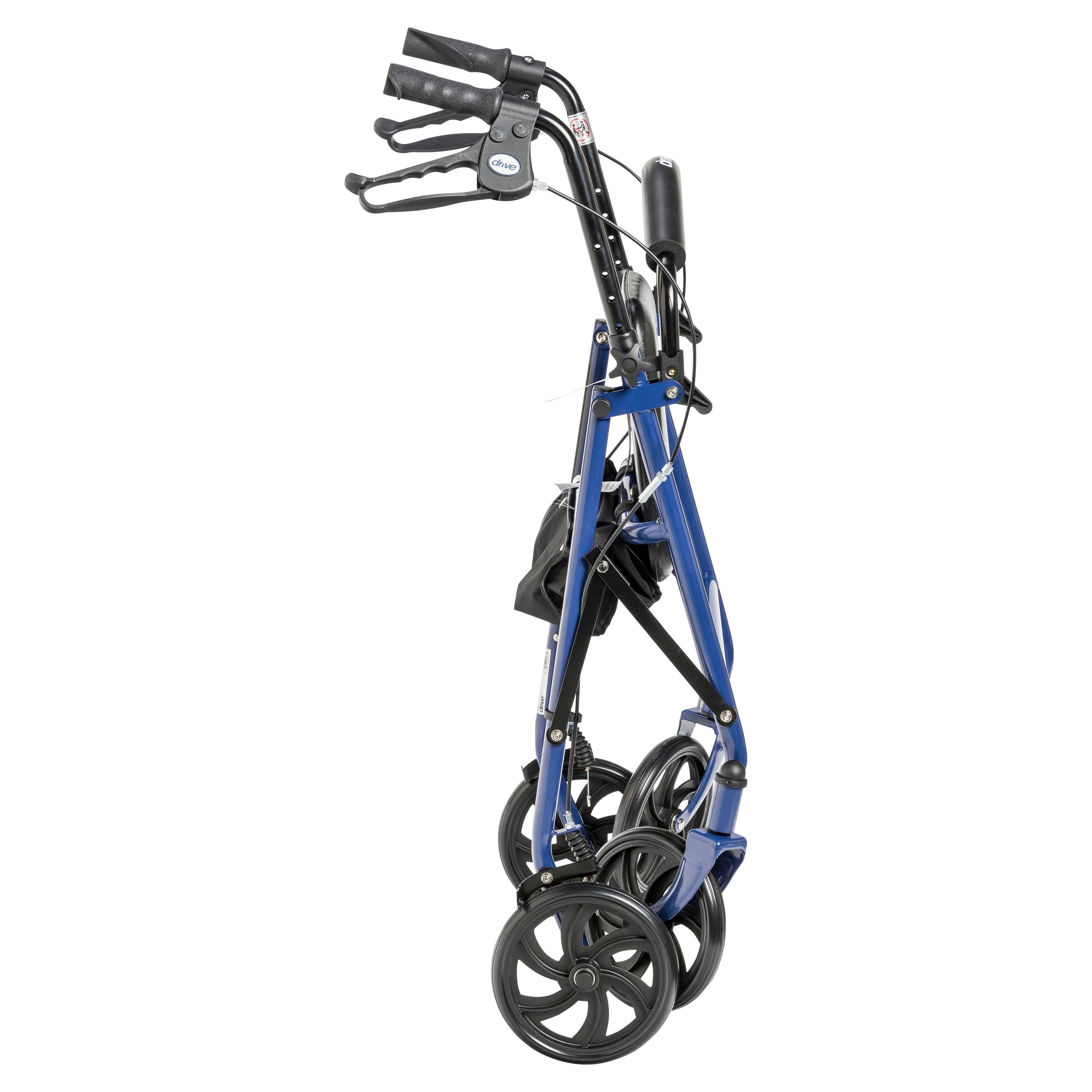 Four Wheel Rollator Rolling Walker with Fold Up Removable Back Support