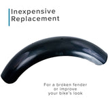 Plastic Front Fender for the Baja MB165 & MB200 Mini Bike, shown as a black fender with a sleek, smooth surface, specifically designed for Baja Heat, Mini Baja, and Baja Warrior models.