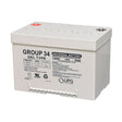 Group 34 (60 Ah) 12 Volt 40500 Gel Mobility Scooter & Power Chair Battery, white with black text, shown close-up. Maintenance-free, non-spillable, safe for airline travel, with a one-year replacement warranty.