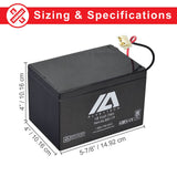 18 Volt Battery for the Minimoto Sport Racer, shown with an attached wire and plug, featuring a wiring harness and 2 prong connector for easy installation.