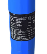 36 Volt Lithium Battery Pack for the GOTRAX GXL V2 Electric Scooter, showcasing a black-labeled, cylindrical blue battery designed for enhanced energy efficiency and quick recharging in the handlebar stem.