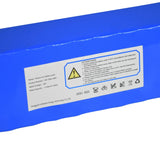 36 Volt 11.6 Ah Lithium Battery Pack for the Hiboy® S2 Pro Electric Scooter, featuring a blue rectangular box with a white label and a yellow warning triangle with a black exclamation mark.