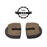 Rounded Brake Pads for Standard & YK2 Flame Calipers (Set of 2), showing two brown, sintered brake pads with visible copper flecks, designed for electric dirt bikes and quads.