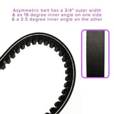 Close-up of the Drive Belt for the Baja Blaster (BB65) & Sand Dog (SD65) Go-Karts featuring detailed white stitching on a black belt.