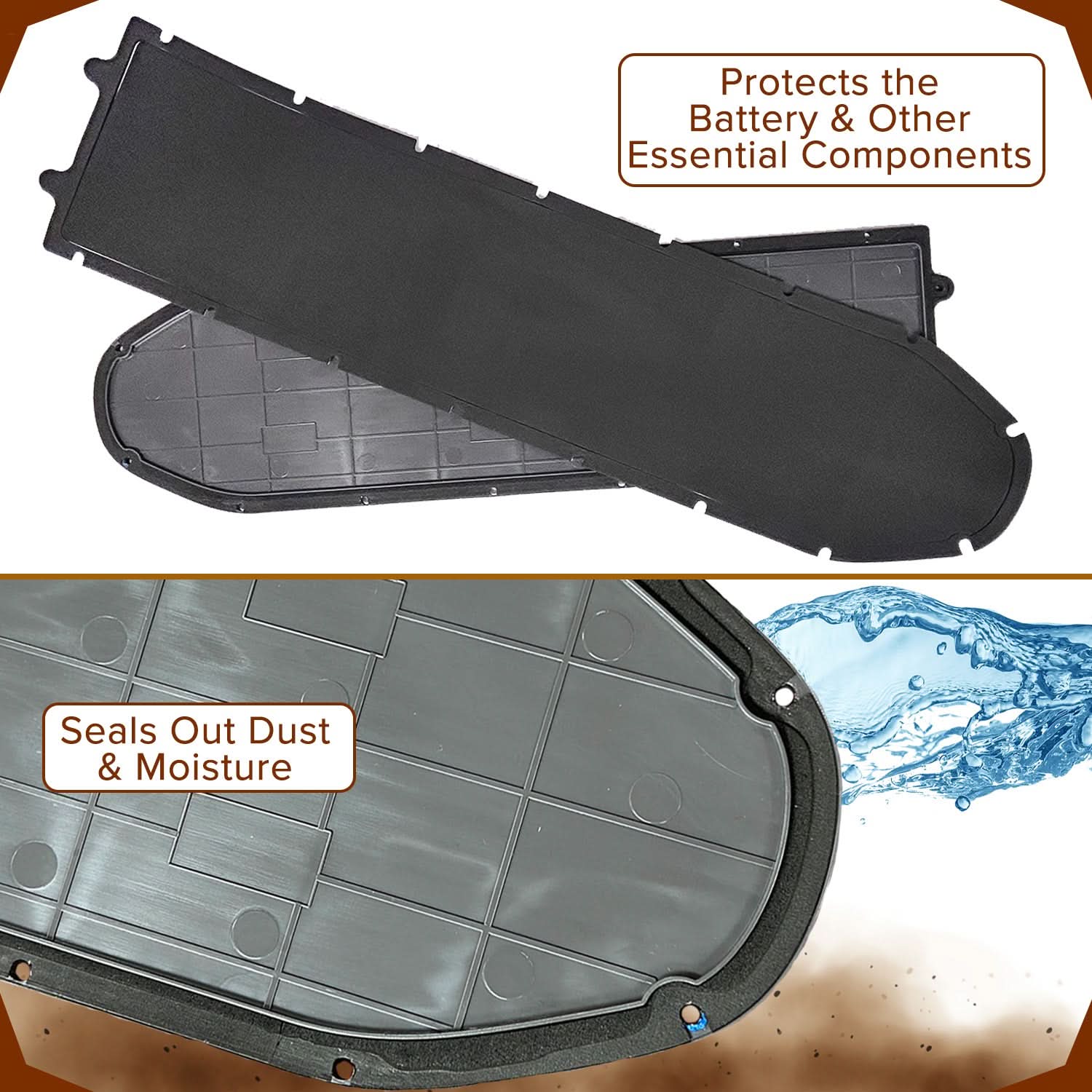 Close-up of the Battery Tray Gasket for the Ninebot MAX G30 Scooter, showing the pre-cut, peel-and-stick adhesive backing designed to protect the battery by sealing out dust and moisture.