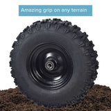 13x5.00-6 Front Tire and Rim Wheel Assembly for Coleman CK100 & SK100 Go-Karts, featuring a black tire with metal center, mounted on a steel rim, suitable for go-kart dirt tracks.