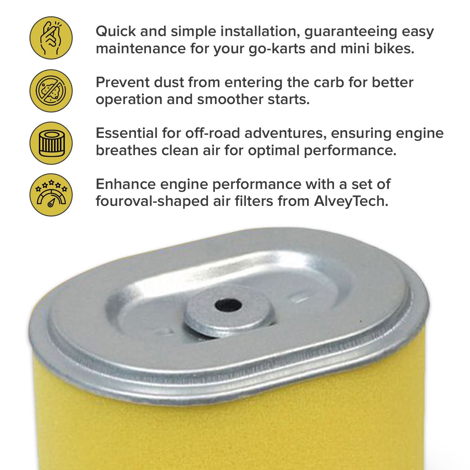 Carburetor with 24 mm Air Intake for the Realtree RTK200 Go-Kart, shown as a yellow and silver canister with text, featuring a black circle on its surface.
