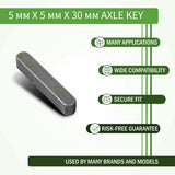 5 mm x 5 mm x 30 mm Jackshaft Sprocket Key for the Baja Mini Bike MB165 and MB200, displayed on a white background.